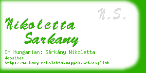 nikoletta sarkany business card